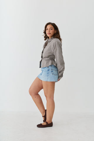 Hemmed Mini Skirt