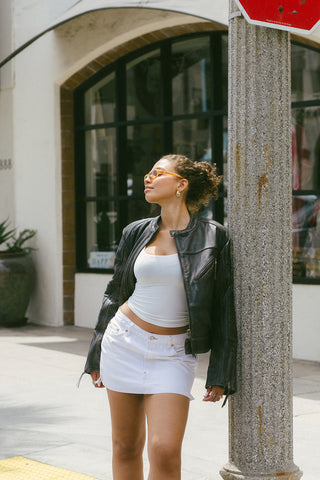 Off-Duty Ivory Mini Skirt