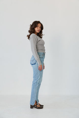Allysa Tilted/Split Jean
