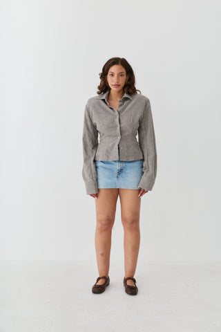 Hemmed Mini Skirt